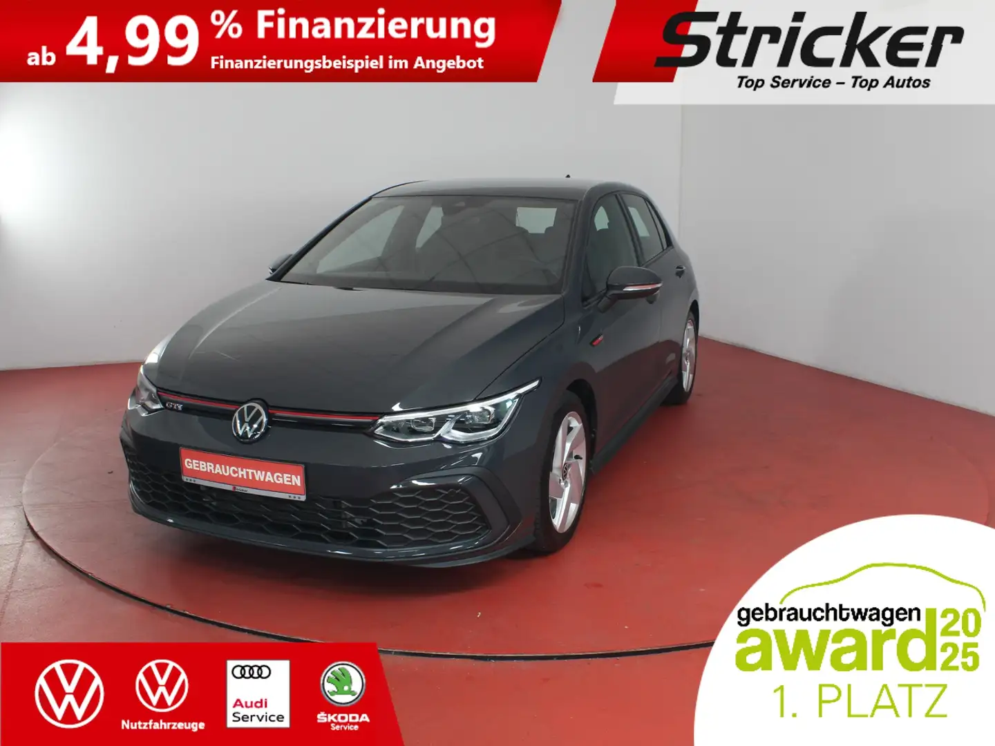Volkswagen Golf GTI 2.0TSI DSG 314,-ohne Anzahlung Navi H&K App-C Grau - 1