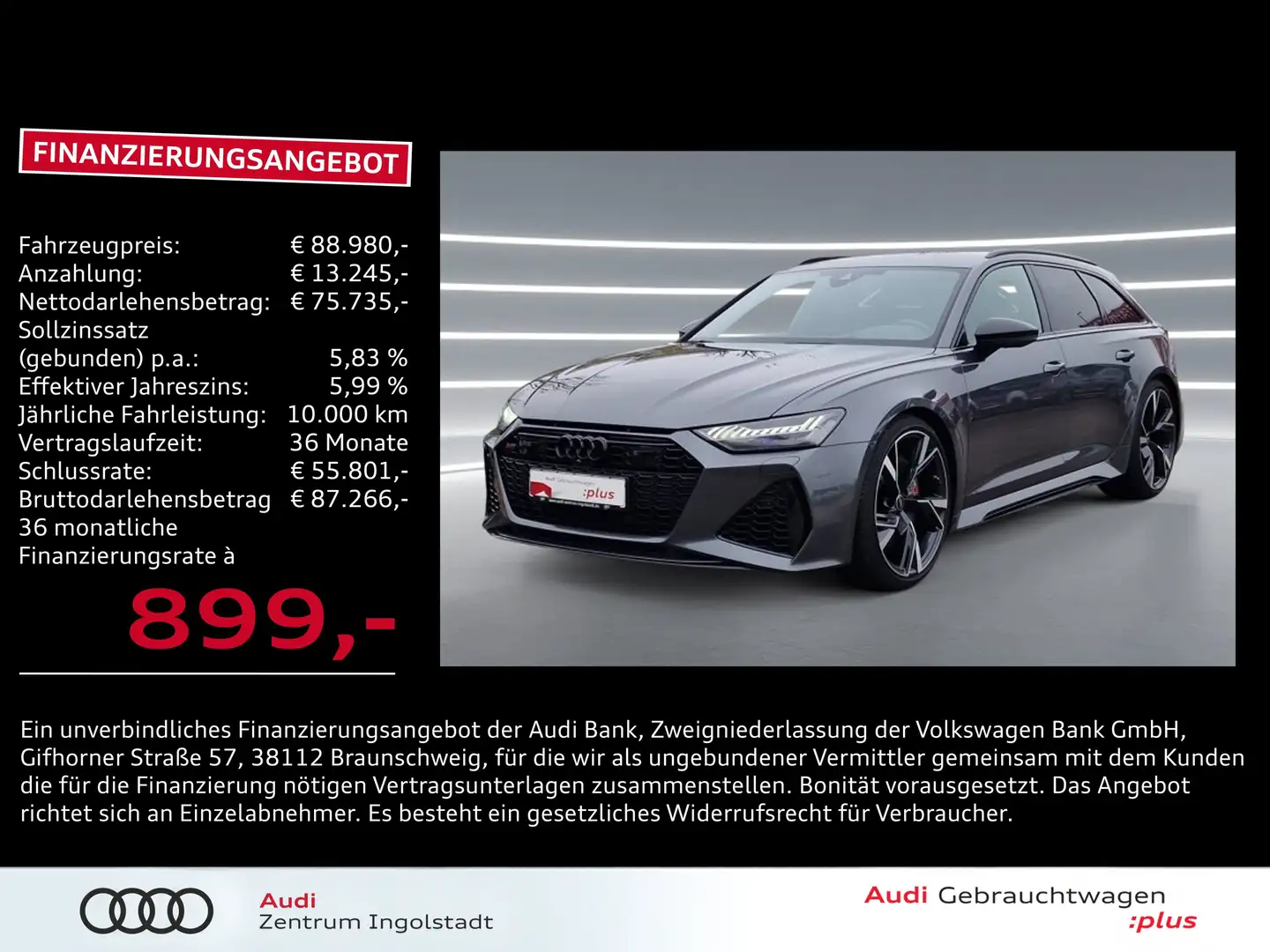 Audi RS6 Avant HD-MATRIX Keramik RS-AGA AHK B&O HuD Grau - 1