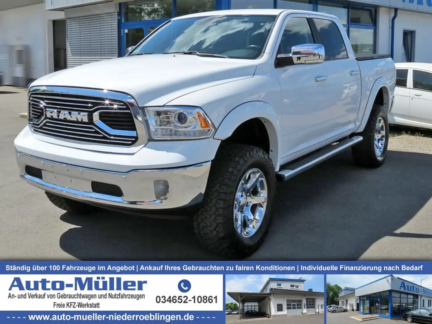 Dodge RAM 1500 Laramie Crew Cab 4x4 Gas V8-Kontor-Umb. Weiß - 1