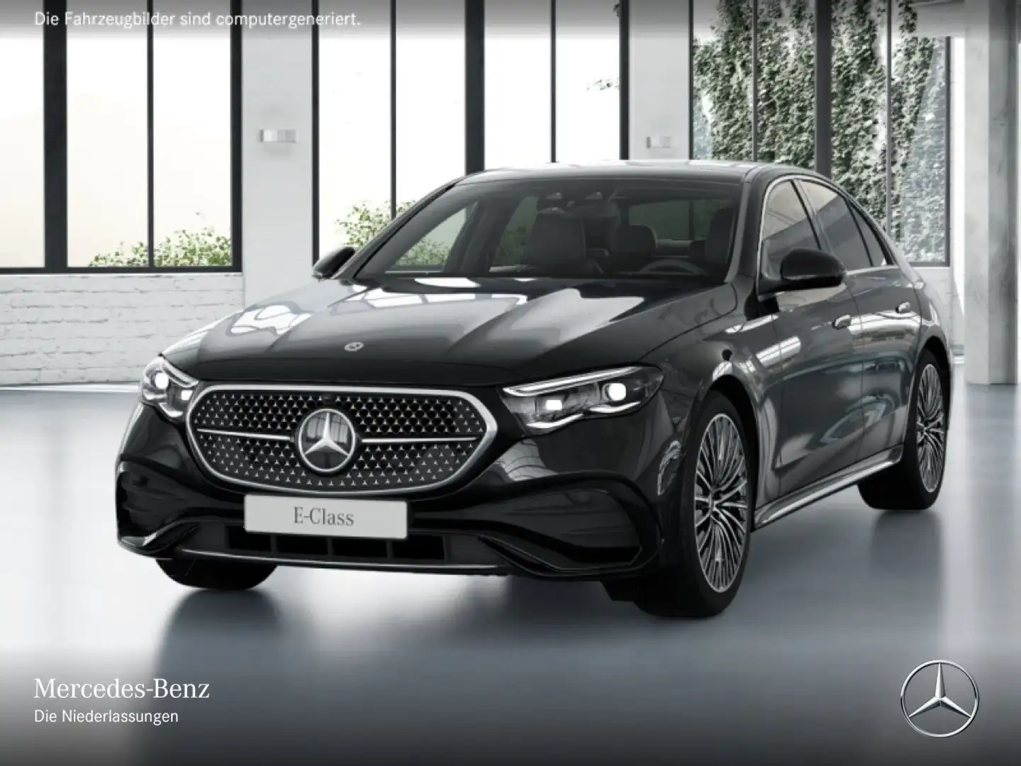 Mercedes-Benz E 200 AMG Fahrass 360° Pano Burmester Distr. PTS Schwarz - 2