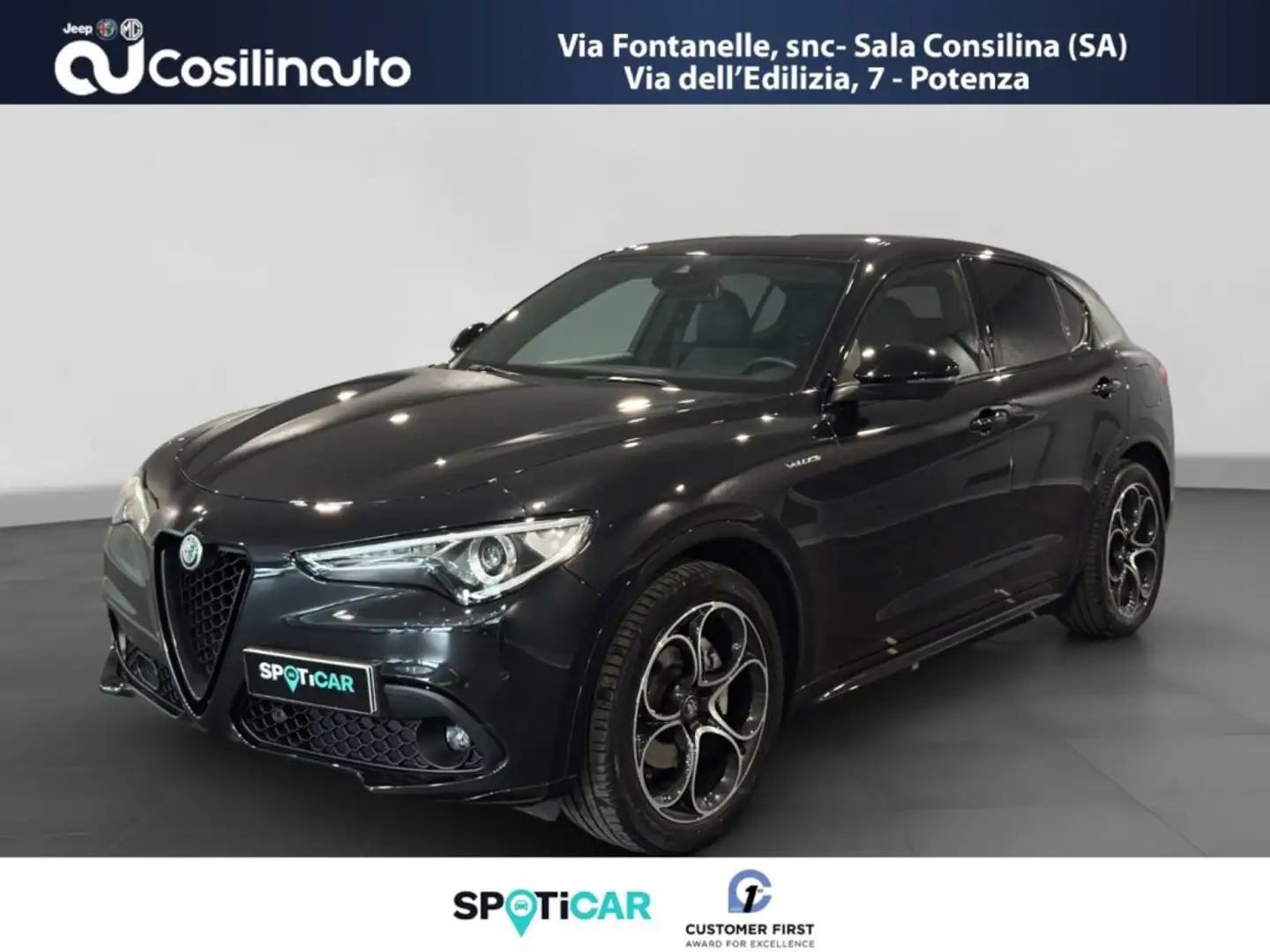 Alfa Romeo Stelvio 2.2 Turbodiesel 210 CV AT8 Q4 Veloce MY22 Zwart - 1