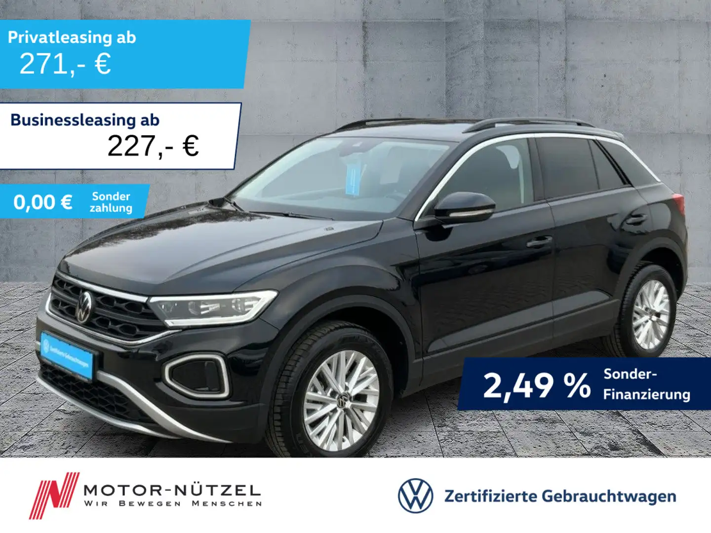 Volkswagen T-Roc 1.5 TSI LIFE 5JG+LEDplus+NAV+STHZG+SHZ+DAB Schwarz - 1