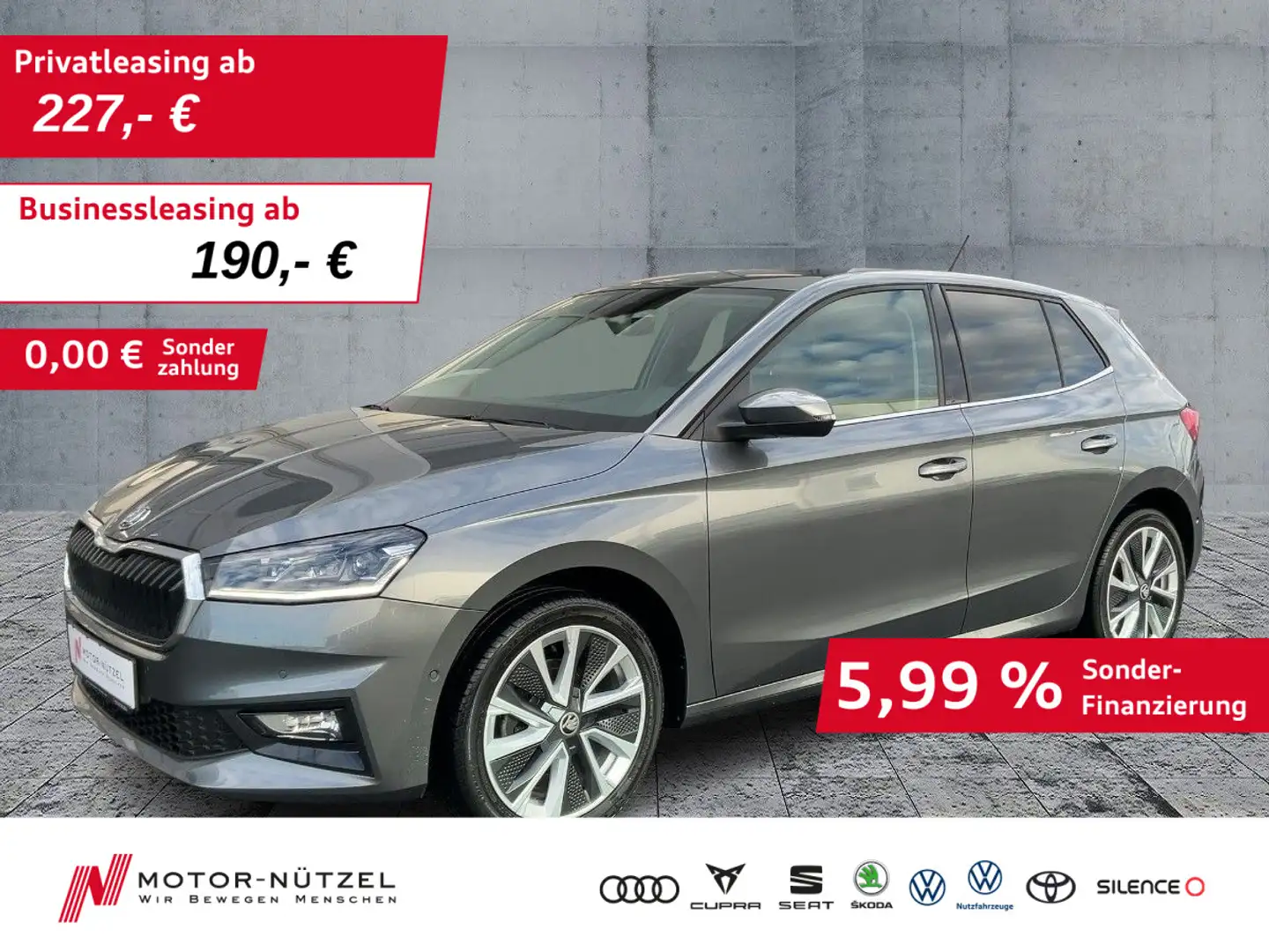 Skoda Fabia 1.0 TSI STYLE LED+NAVI+DAB+RFK+ACC+SHZ+17" Grau - 1