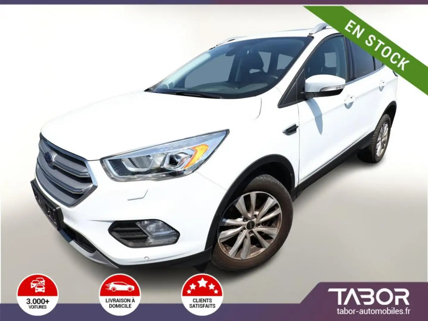 Ford Kuga 2.0 TDCi 150 Titanium Pano GPS radars Blanc - 1