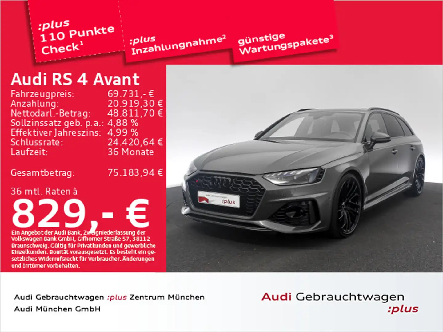 Audi RS4 RS4 Avant tiptr. Essentials/Carbon/Pano Grün - 1