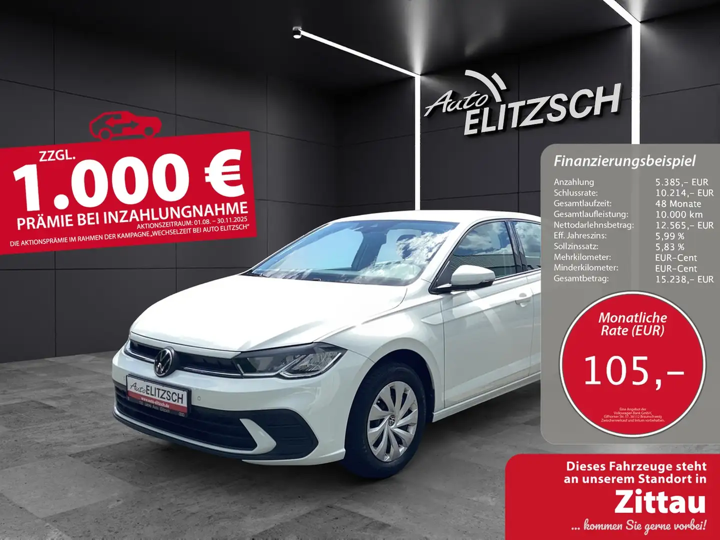 Volkswagen Polo TSI DSG LED Klima AID DAB PDC SH Weiß - 1