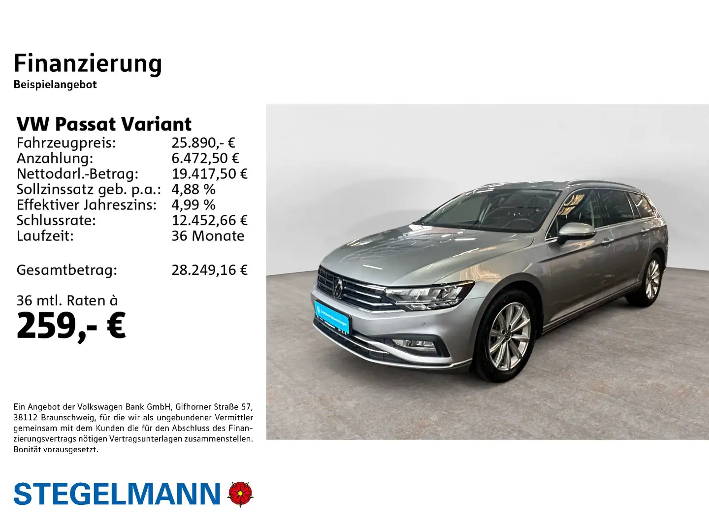 Volkswagen Passat Variant 2.0 TDI DSG Business *LED*Navi*AC Silber - 2