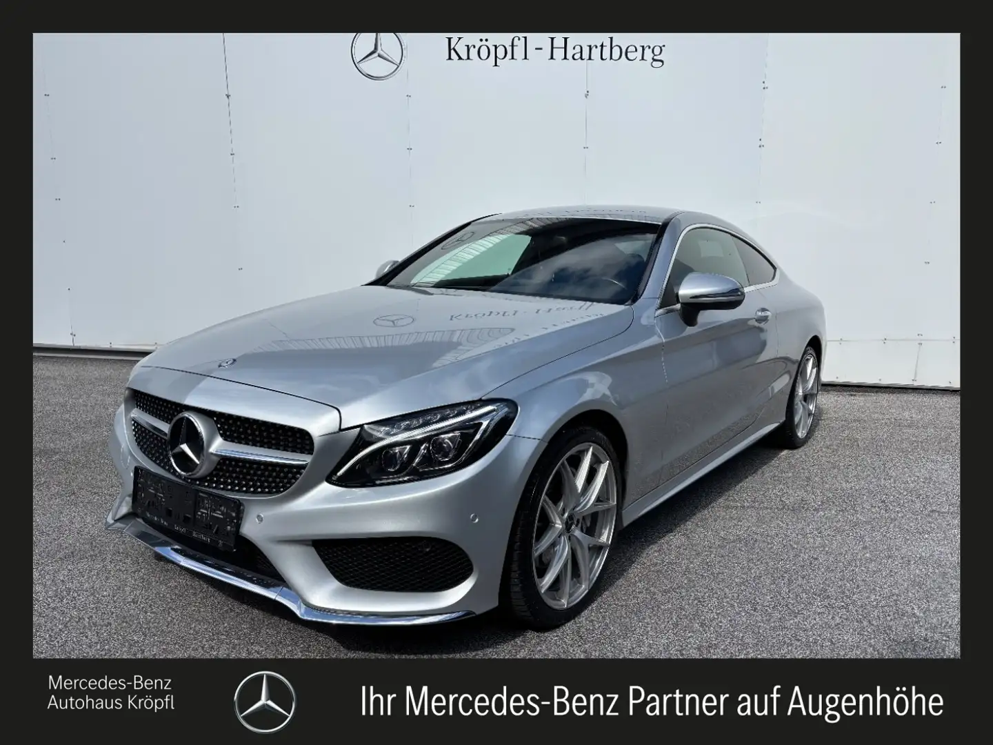 Mercedes-Benz C 220 d Coupé AMG Mbeam RKam PTS Shz Sportpaket Silber - 1