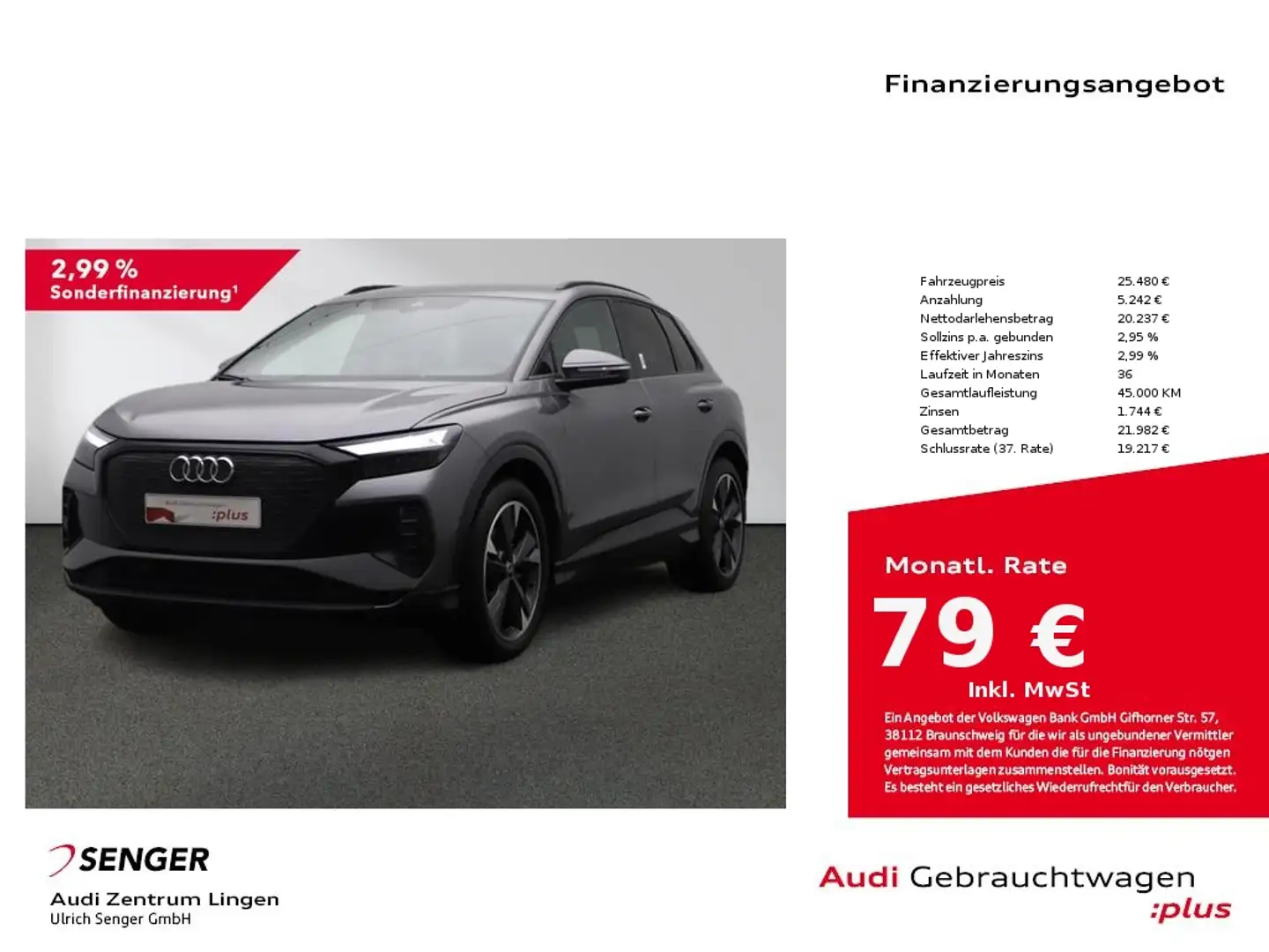 Audi Q4 e-tron 35 MMI LED Digitales Cockpit Leder Grau - 1