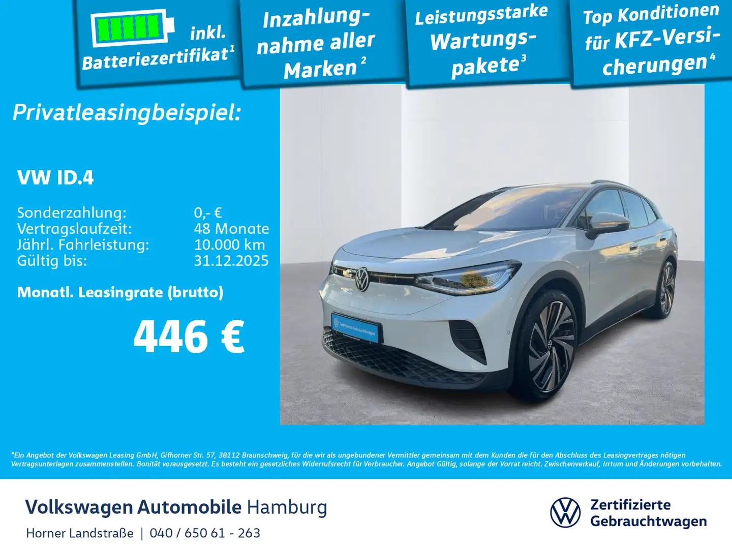 Volkswagen ID.4 Pro mit Infotainment-Paket AHK Massagesitz Weiß - 1