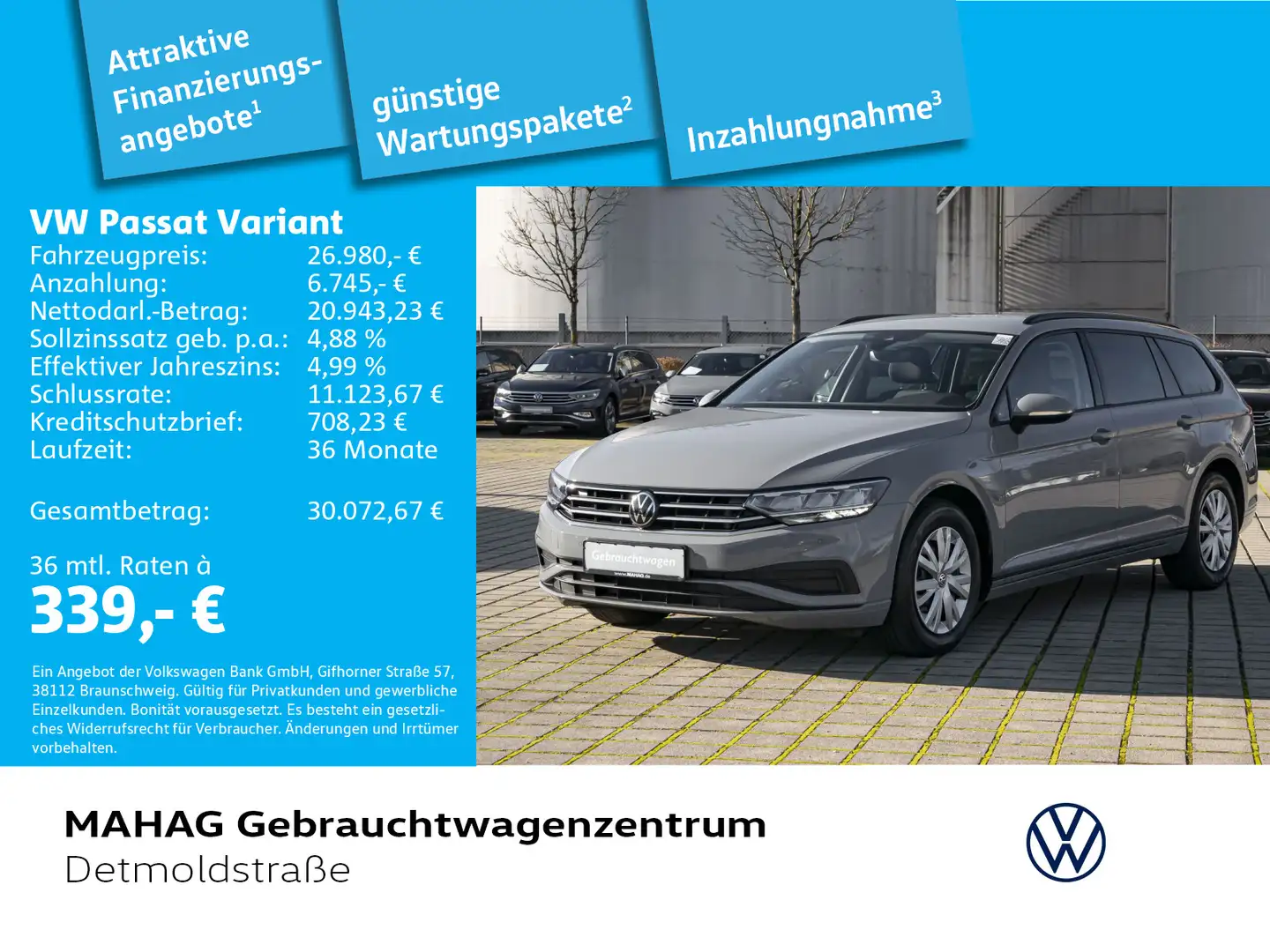 Volkswagen Passat Variant 1.5 TSI Navi LED Kamera DSG Grau - 1
