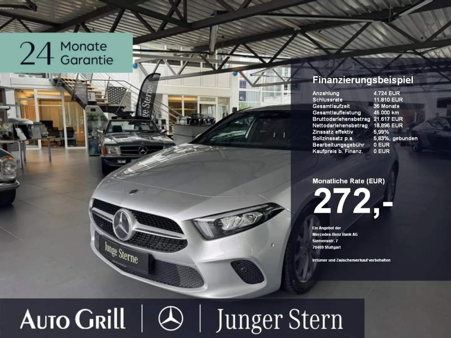 Mercedes-Benz A 200 Kompaktlimousine +LED+MBUX+Progressive+AUT Argento - 1