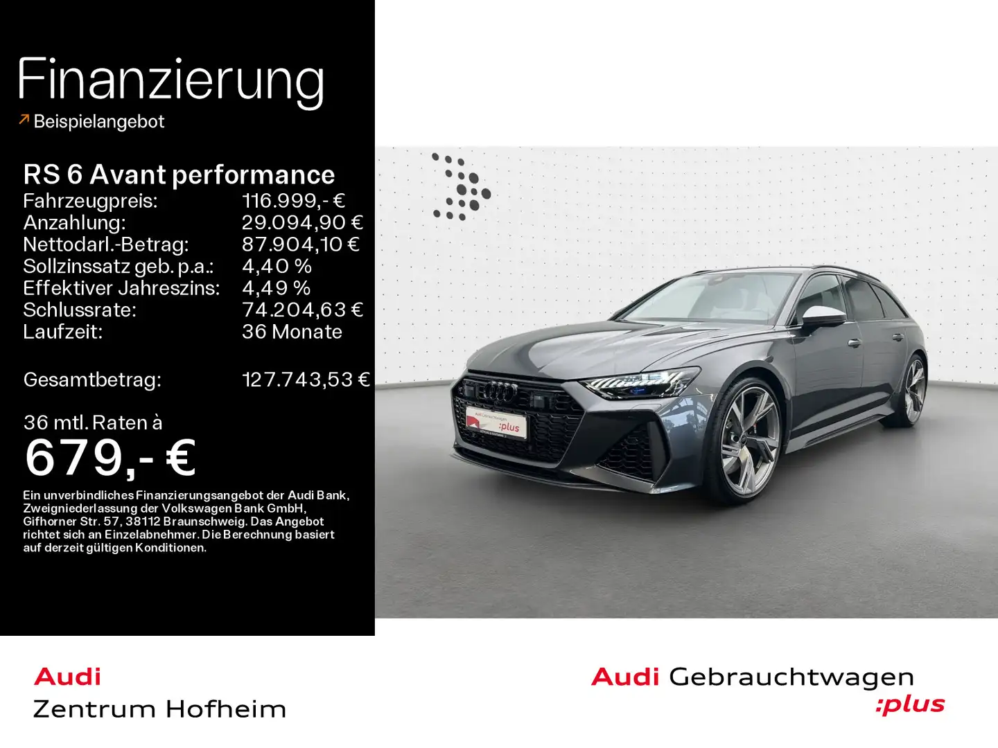 Audi RS6 *280 km/h*B&O*HUD*Laser*Vi Grau - 1