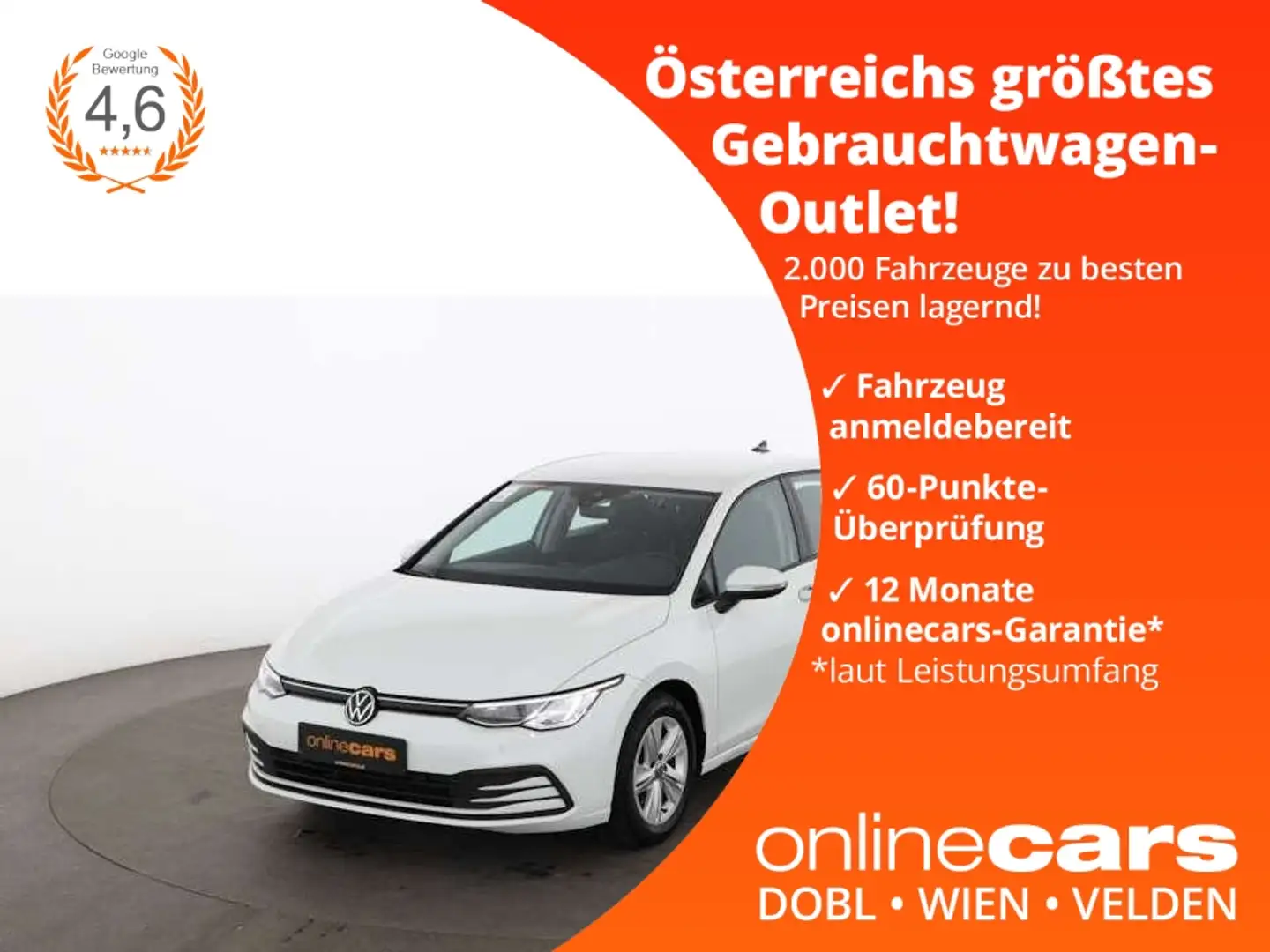 Volkswagen Golf VIII 2.0 TDI Life Aut LED RADAR NAVI SITZHZG Белый - 1