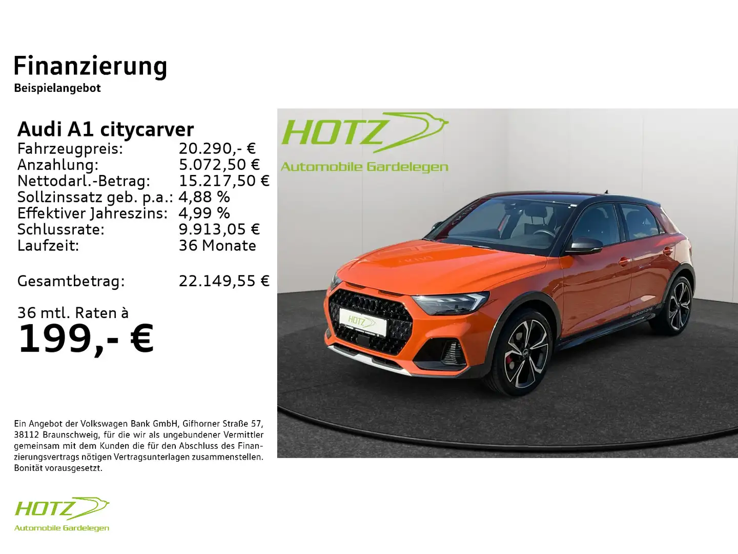Audi A1 30 TFSI edition one Tempo/Einparkh Orange - 2