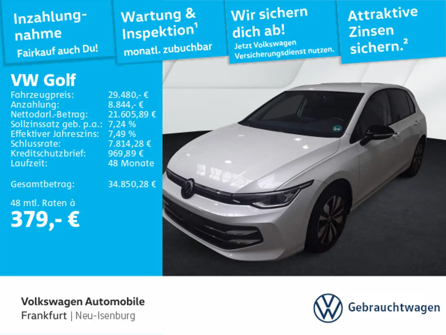 Volkswagen Golf VIII 2.0 TDI DSG Goal DAB+ LEDPlus Navi Fro Weiß - 1