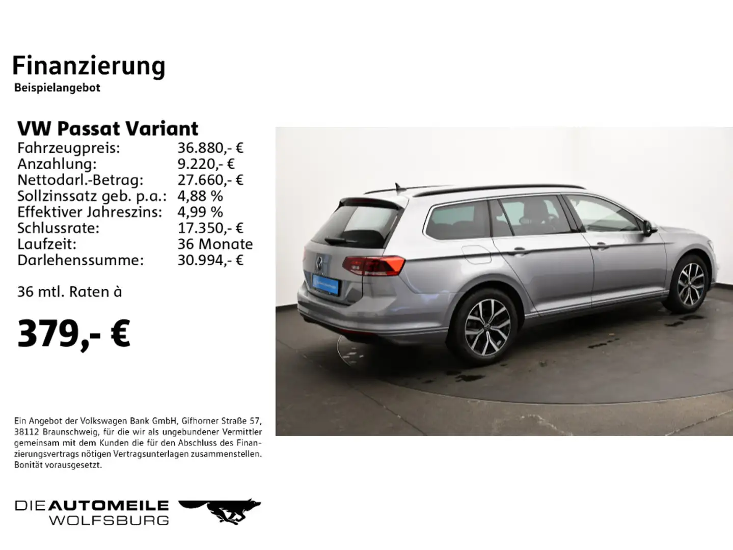 Volkswagen Passat Variant 2.0 TDI DSG Business 4Motion AHK/ Silber - 2