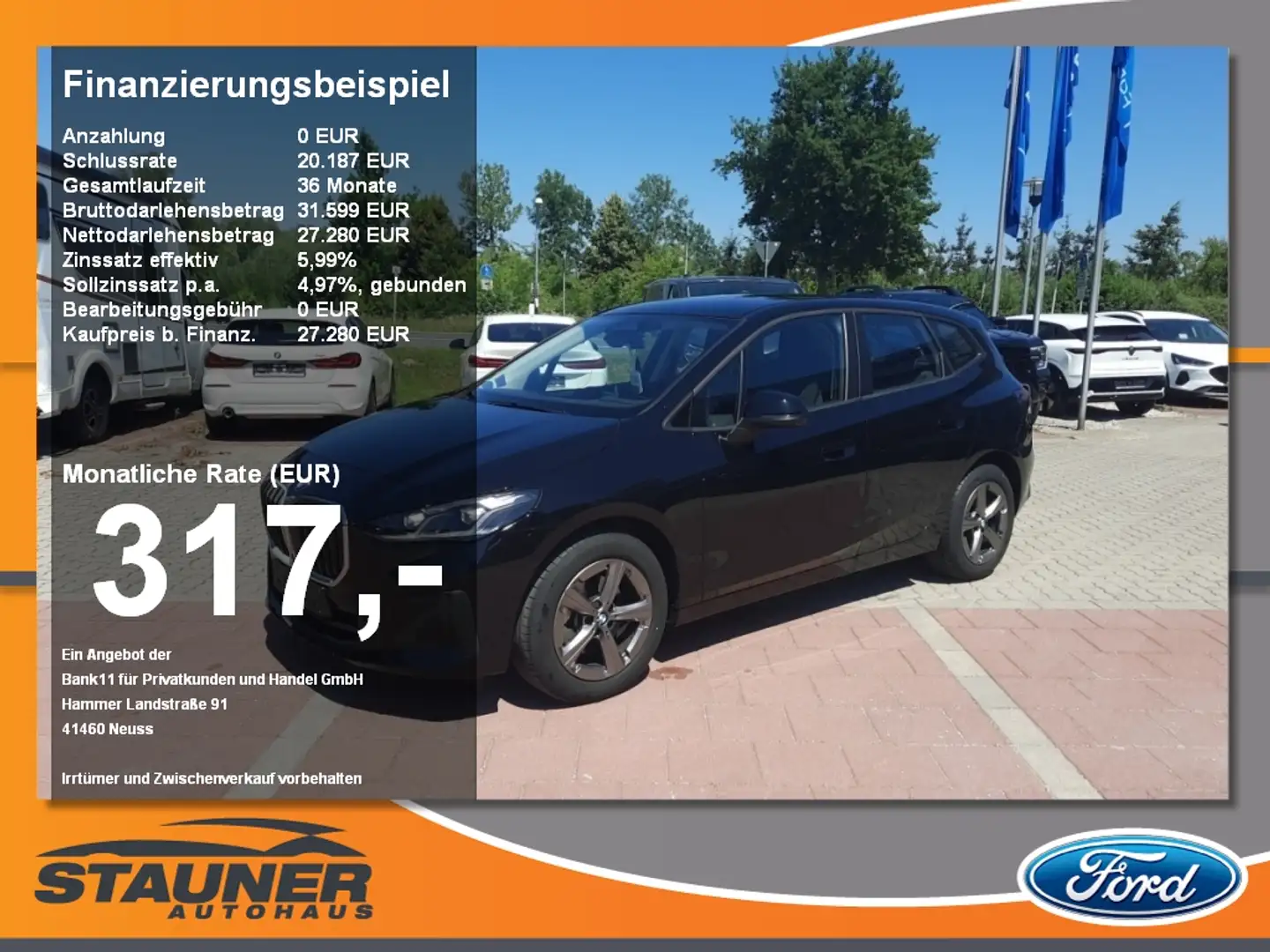 BMW 218 i Active Tourer HUD AHK H/K Navi Kamera crna - 1