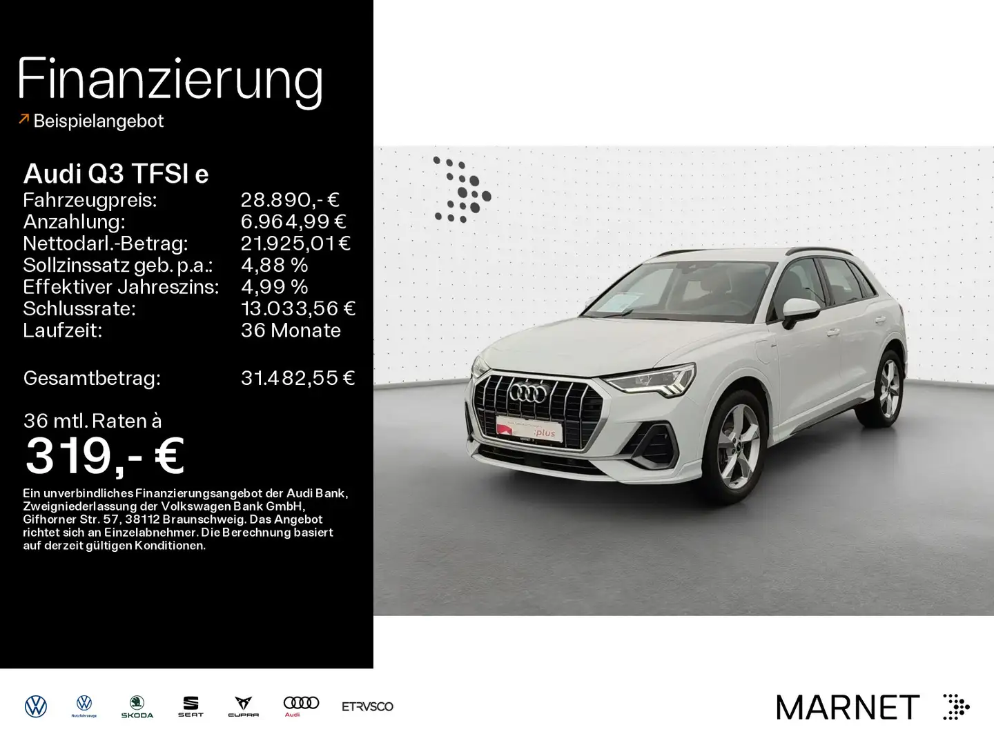 Audi Q3 45 S line*Navi*LED*Alu*PDC*Virtual Coc Weiß - 1