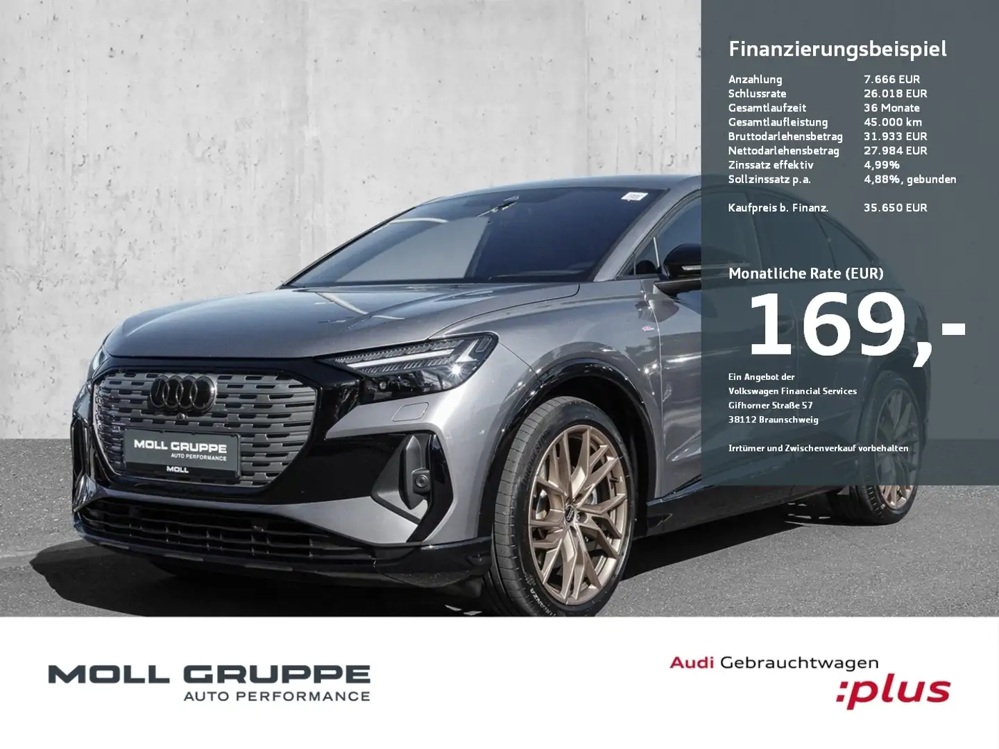 Audi Q4 e-tron Q4 Sportback 50 e-tron quattro 220 kW S Line Inter Grau - 1