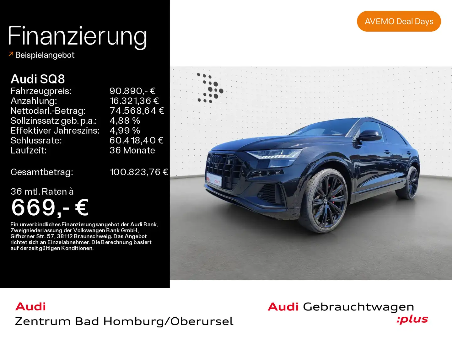 Audi SQ8 4.0 TFSI quattro*Navi*Matrix*HUD*B&O*AHK*PDC Schwarz - 1