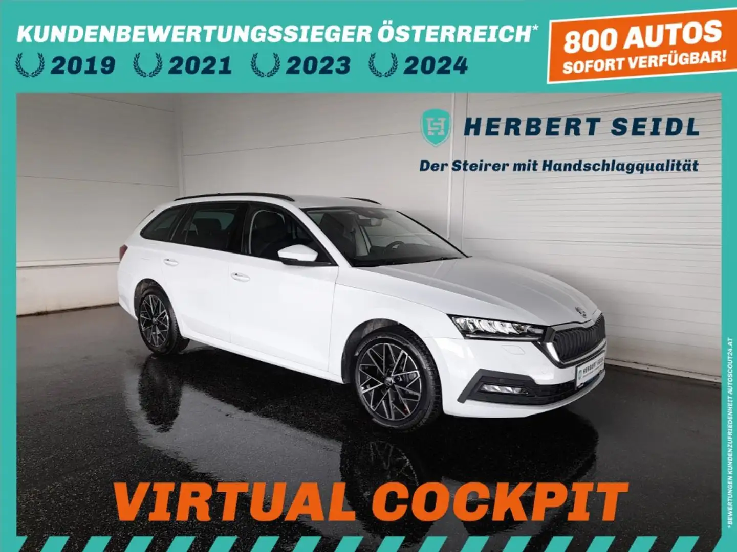 Skoda Octavia Combi 4x4 2,0 TDI DSG *VOLL-LED MIT DYN BLINKER / 17 ZOLL / VIRTUELL / MASSAGE SPORTSITZE / 3-ZONEN KLIMA* Weiß - 1