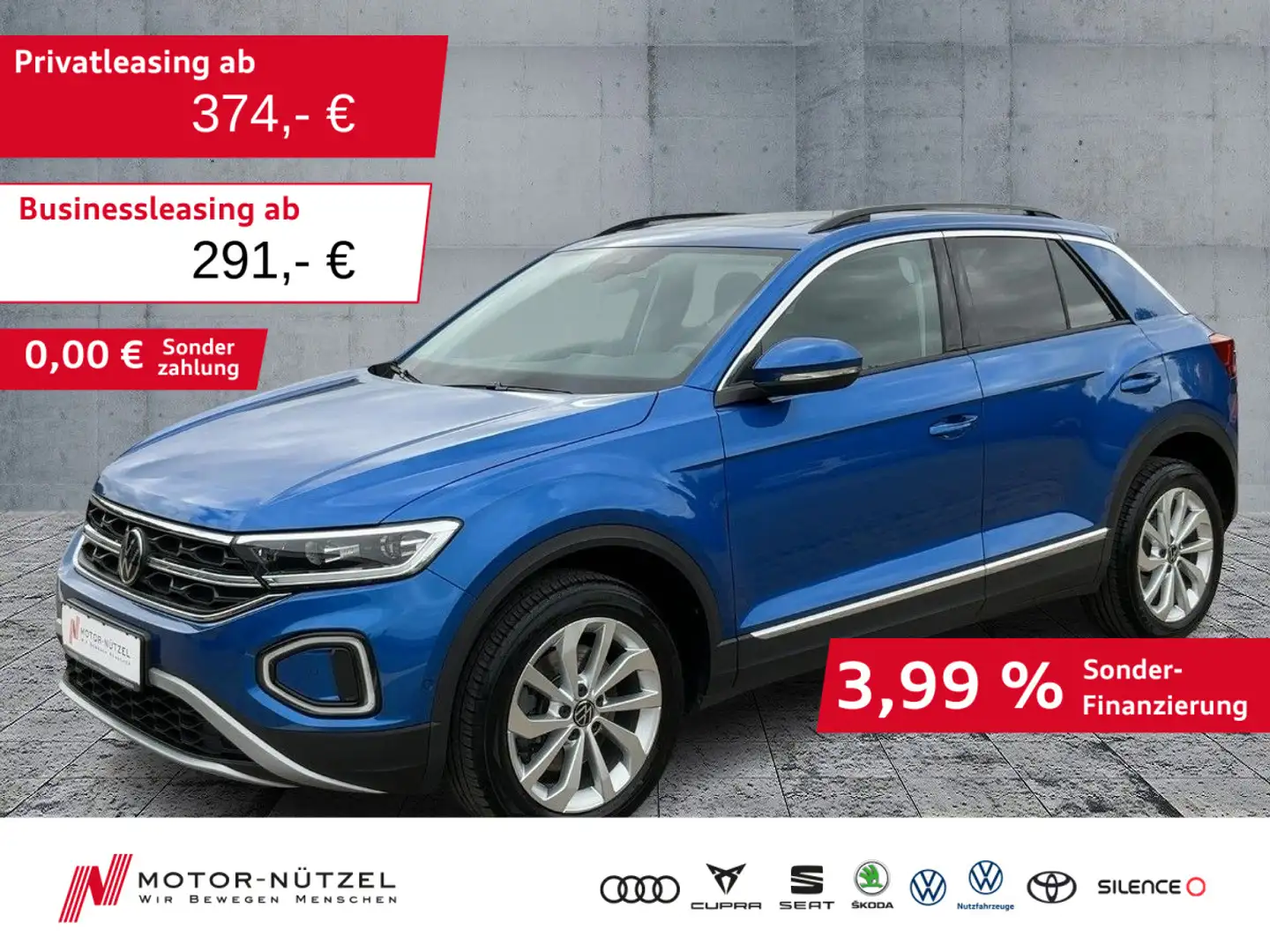 Volkswagen T-Roc 2.0 TDI DSG LEDplus+NAV+AHK+PANO+DAB+BEATS Blau - 1