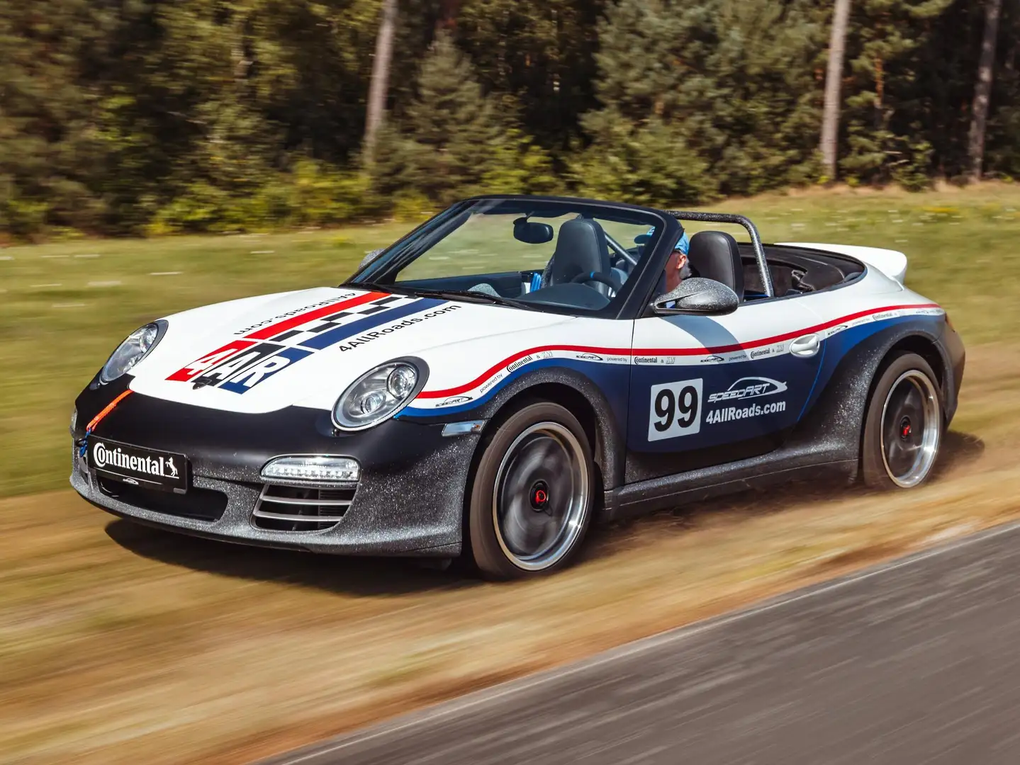 SpeedArt Sonstige speedART SP97-4AllRoads: Offroad-Safari-Dakar-Umbau auf Basis Porsche 997 Carrera 4S Cabrio: Höherlegung, Klappe, TÜV Weiß - 1