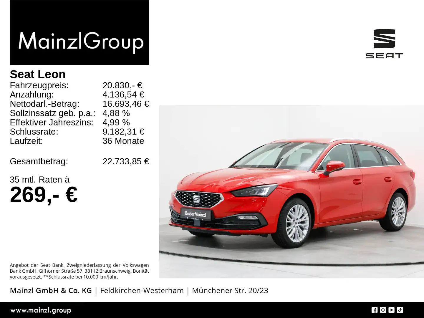 SEAT Leon ST 1.5 eTSI DSG XCELLENCE Carplay AHK Virt. Rot - 1