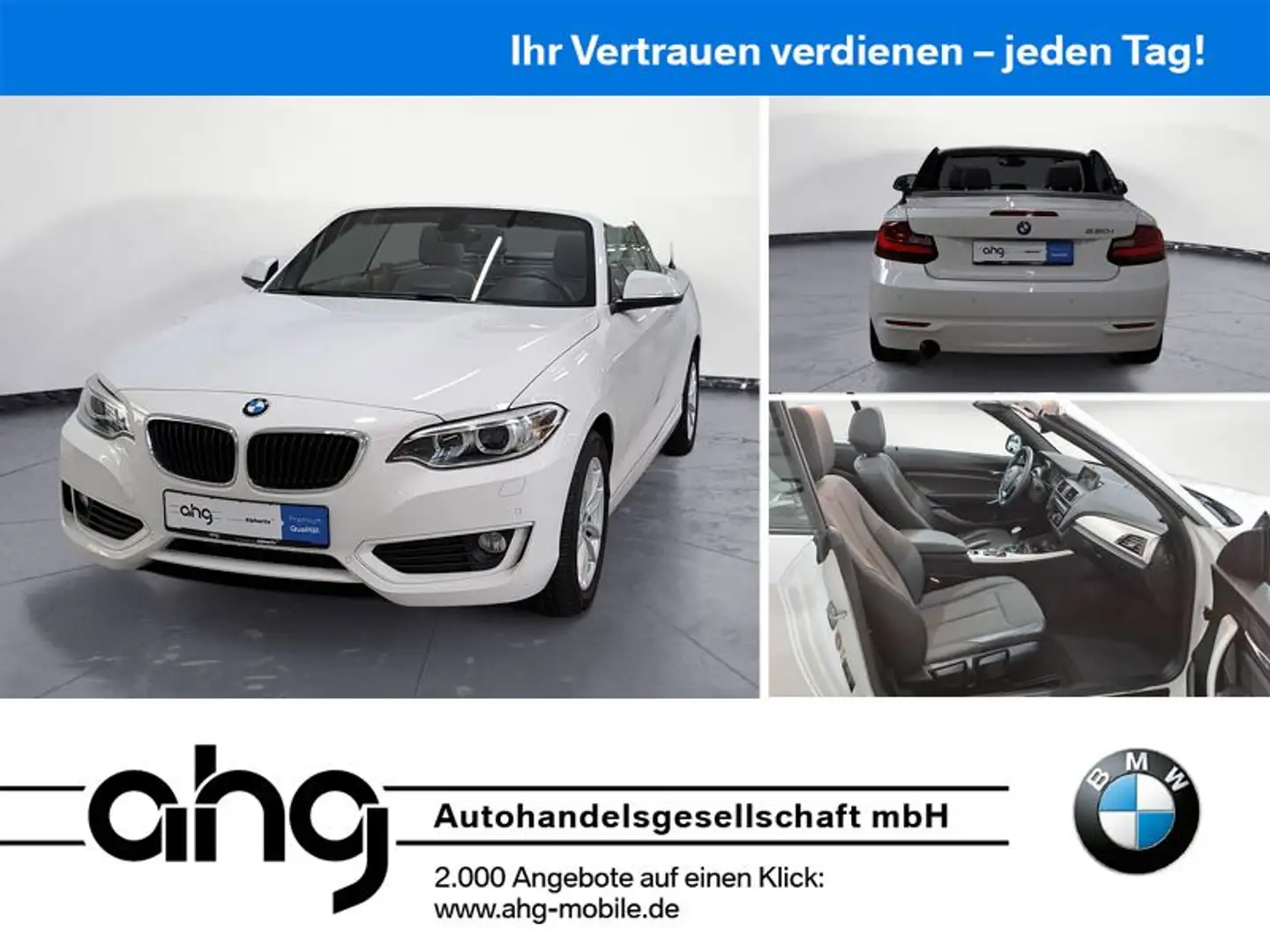 BMW 220 I Cabrio Weiß - 1