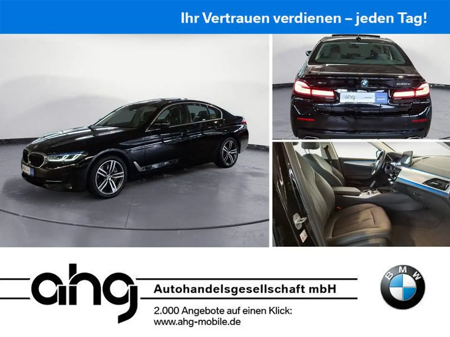 BMW 545 e xDrive AHK Head UP Schiebedach Laser Schwarz - 1