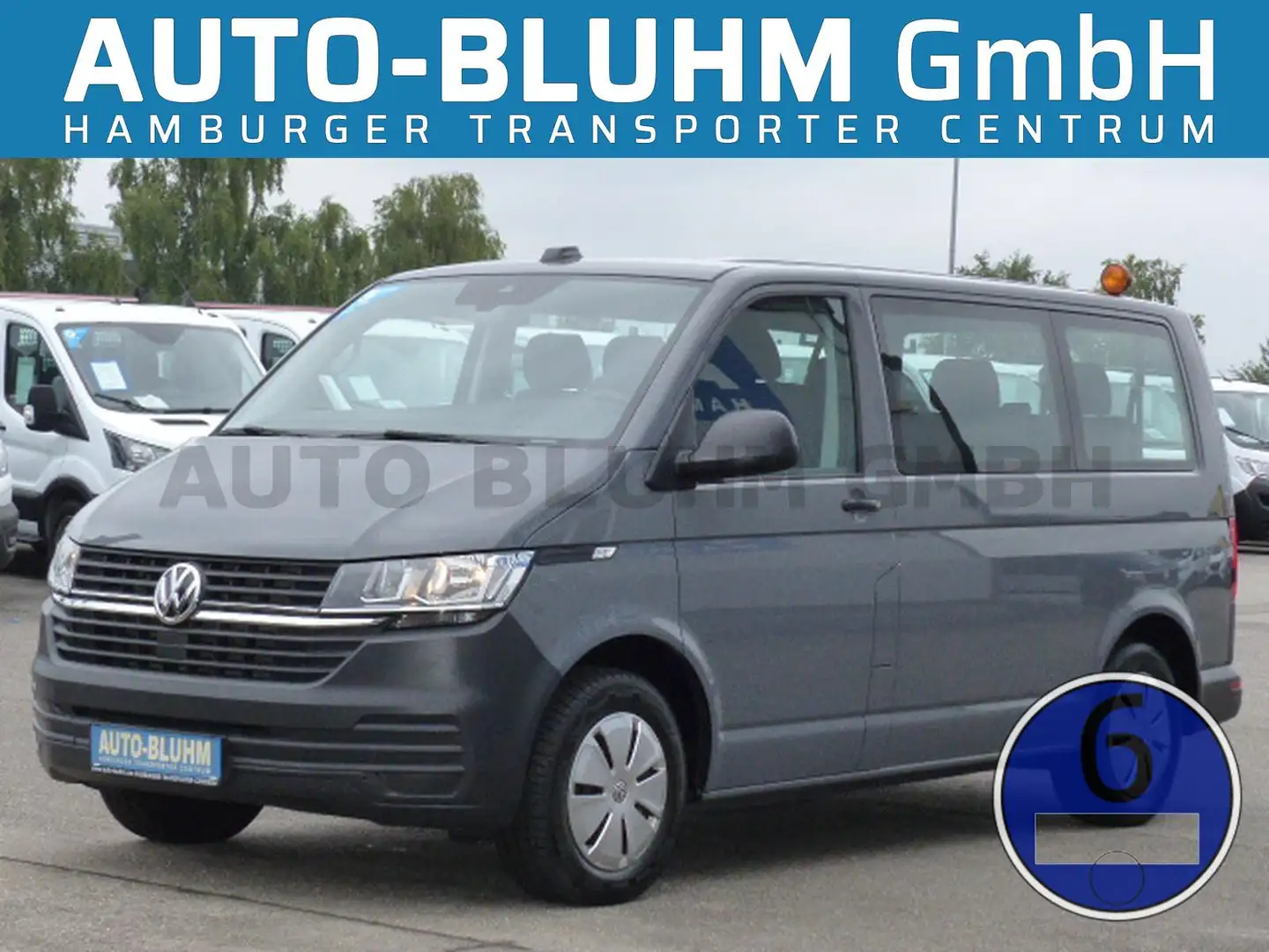 Volkswagen T6 Transporter T6.1 TDI Kombi L1 + Cam AC 9-Sitze Assyst-Paket Grau - 1