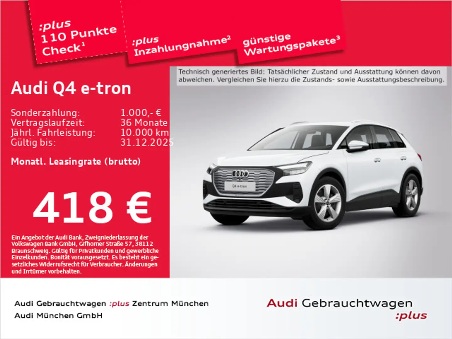 Audi Q4 e-tron 45 AHK/Navi+/Kamera Weiß - 1