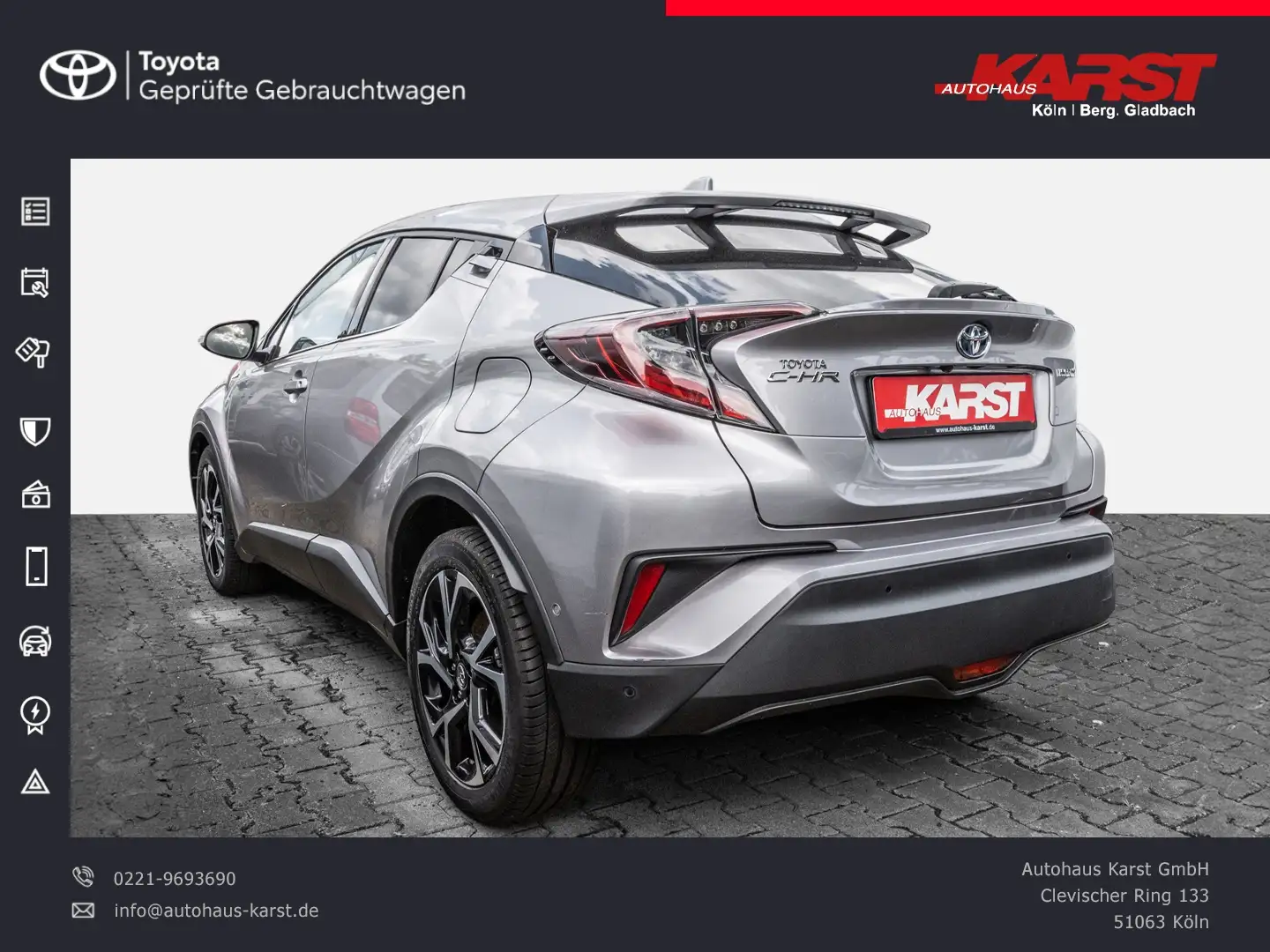 Toyota C-HR - 1.8 l Hybrid 4x2 Club CVT Kamera PDC SHZ Grau - 2
