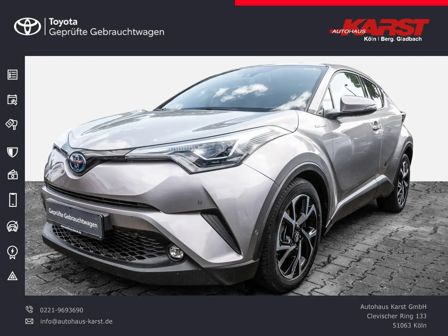 Toyota C-HR - 1.8 l Hybrid 4x2 Club CVT Kamera PDC SHZ Grau - 1