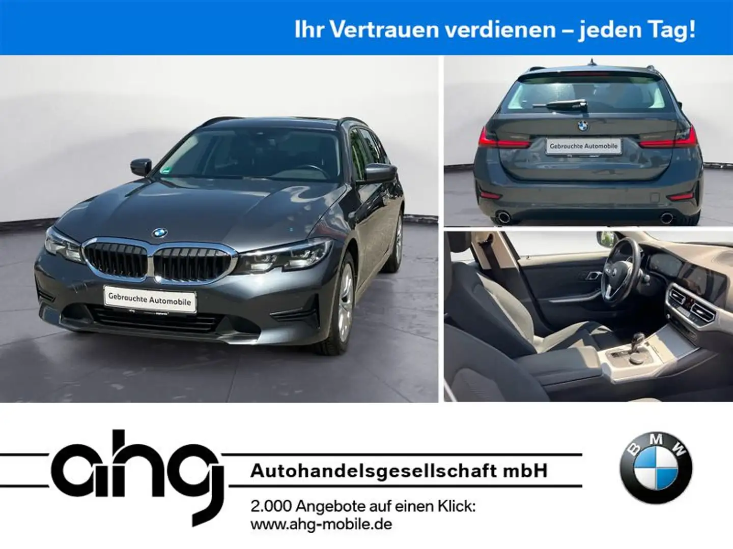 BMW 318 d Touring Advantage Aut. Klimaaut. PDC Grigio - 1