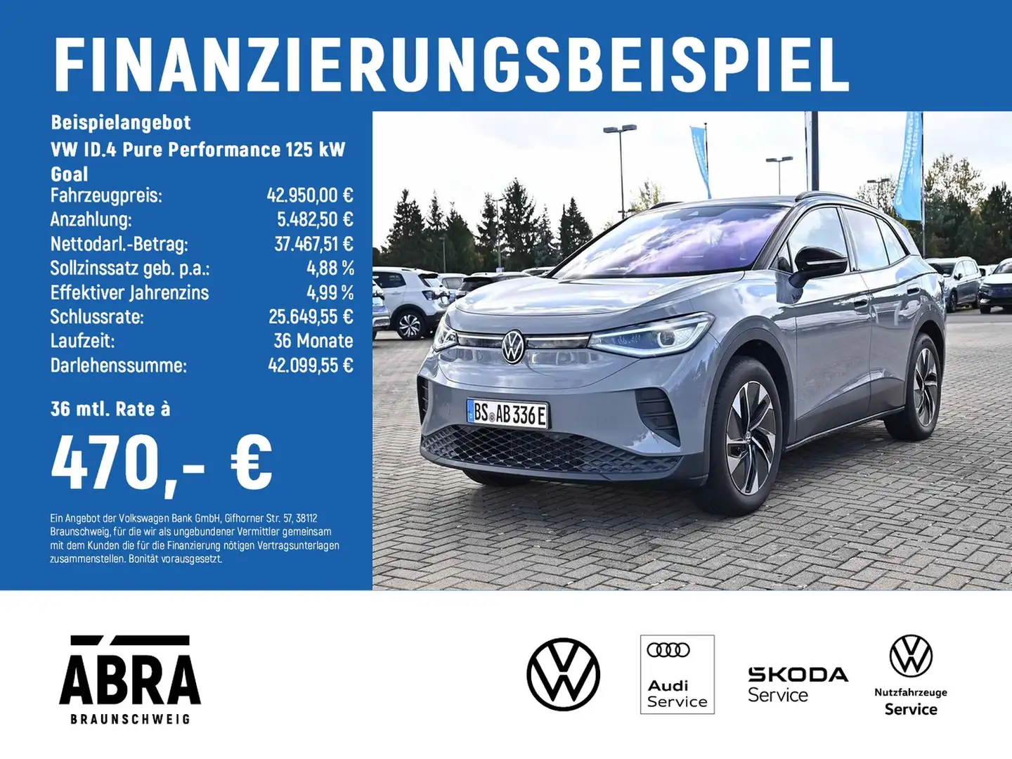 Volkswagen ID.4 Pure Performance 125 kW Goal ACC+LED+NAVI Gris - 2