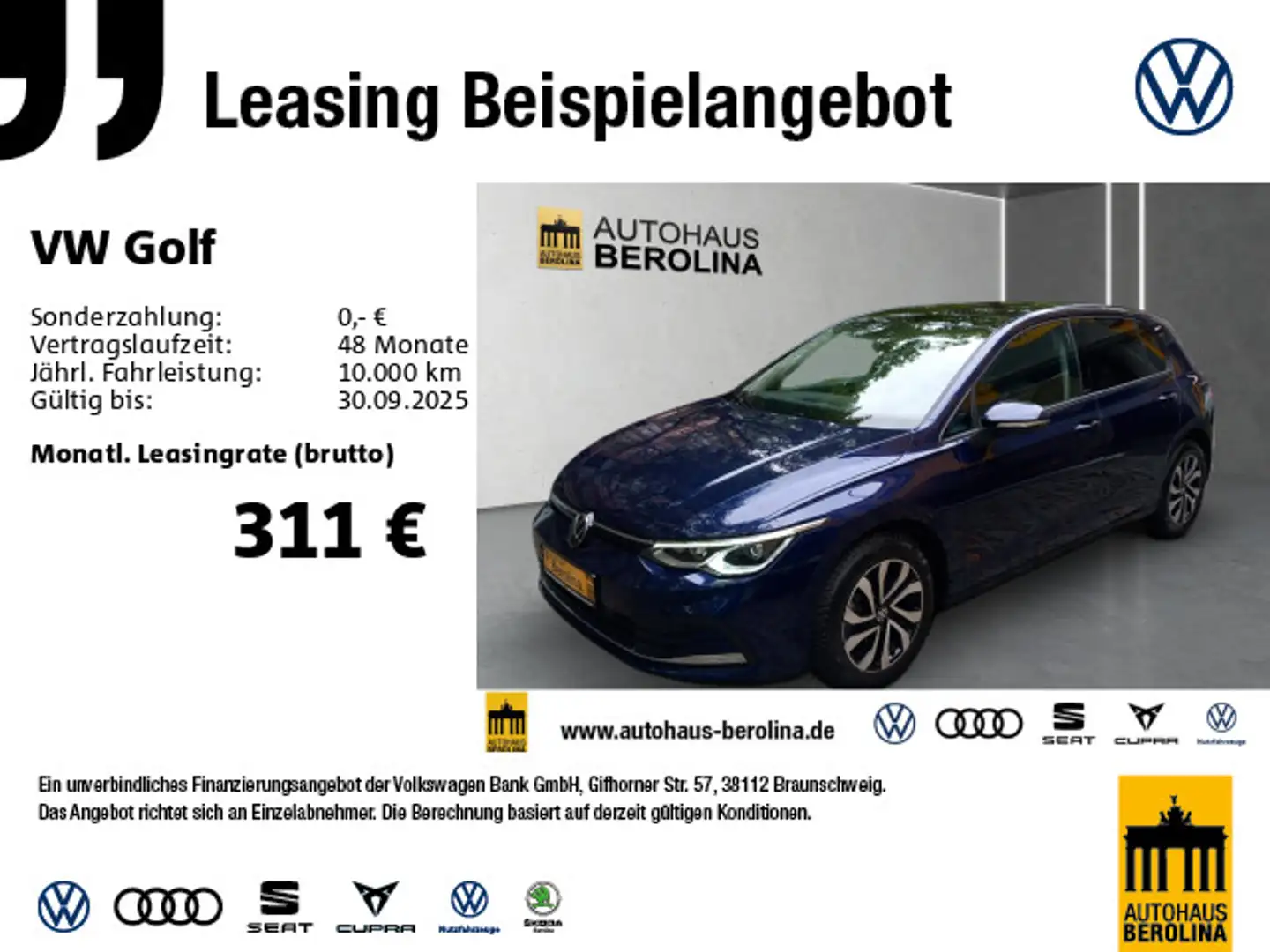 Volkswagen Golf VIII 2.0 TDI Active DSG *PANO*R-KAM*NAV* Blau - 1