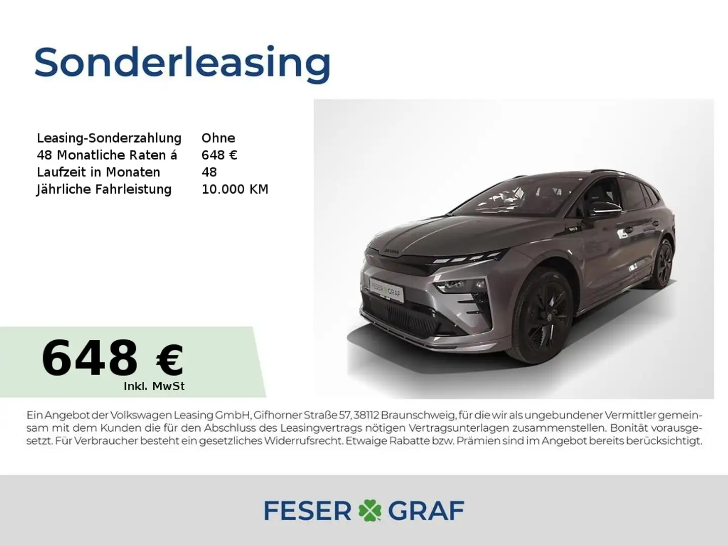 Skoda Enyaq RS 84 kWh Leder, PANO, AHK Gris - 1