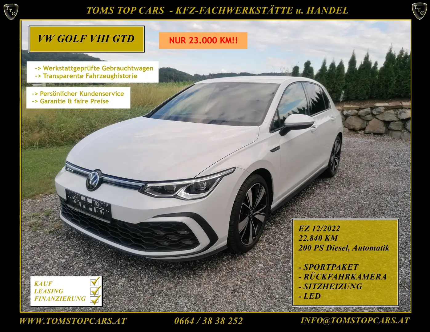 Volkswagen Golf GTD GTD, nur 23.000KM,Leasingfähig Weiß - 1