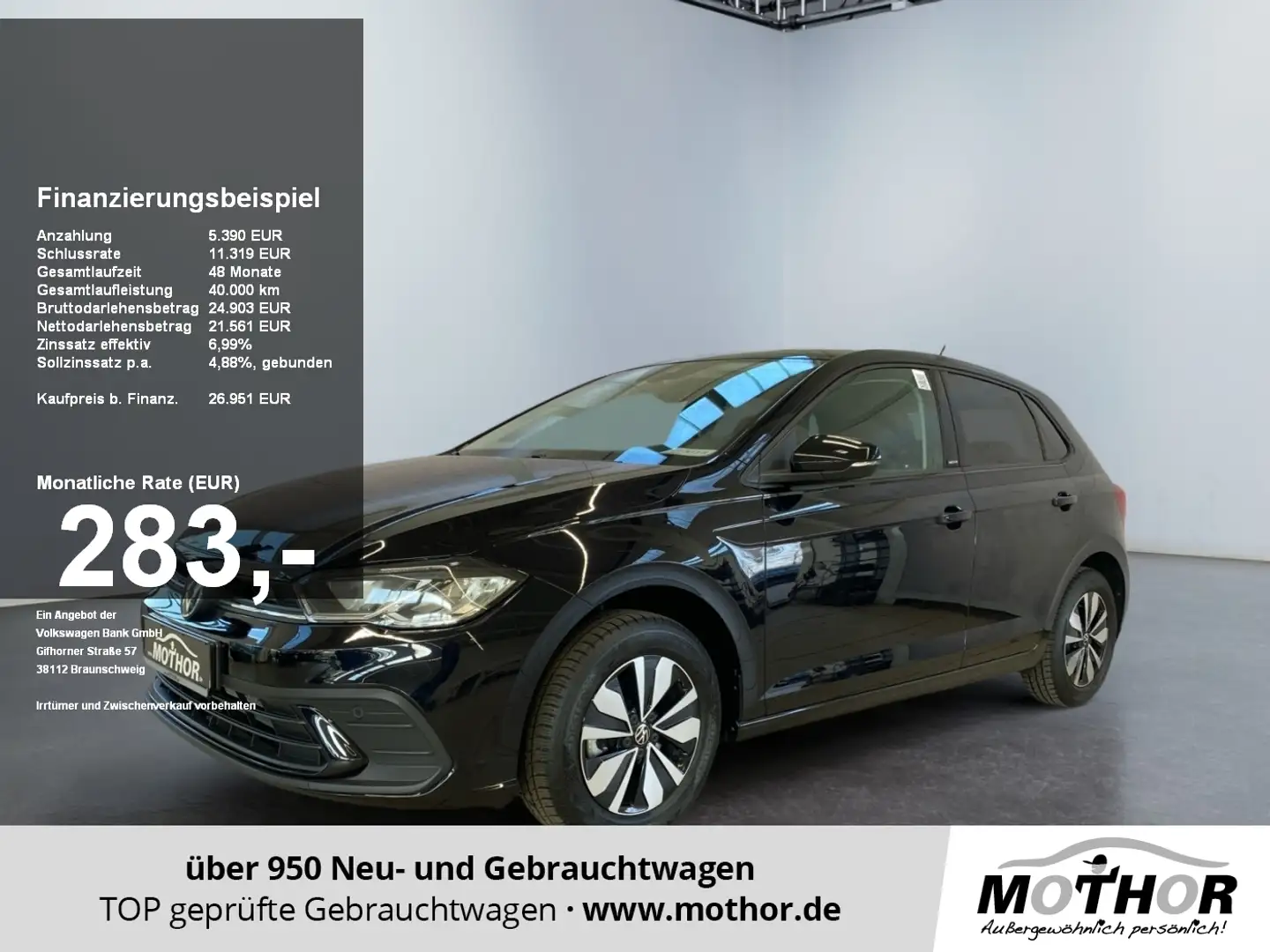 Volkswagen Polo Move VI 1.0 TSI DSG LMF KAM LED Klima ACC Noir - 1