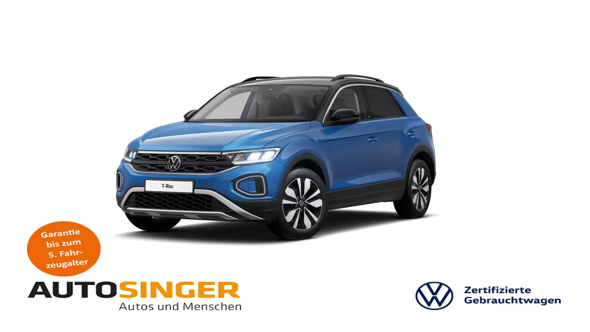Volkswagen T-Roc Move 1,5 TSI *NAVI*AHK*LED*ACC*R-CAM*SHZ* Синий - 1