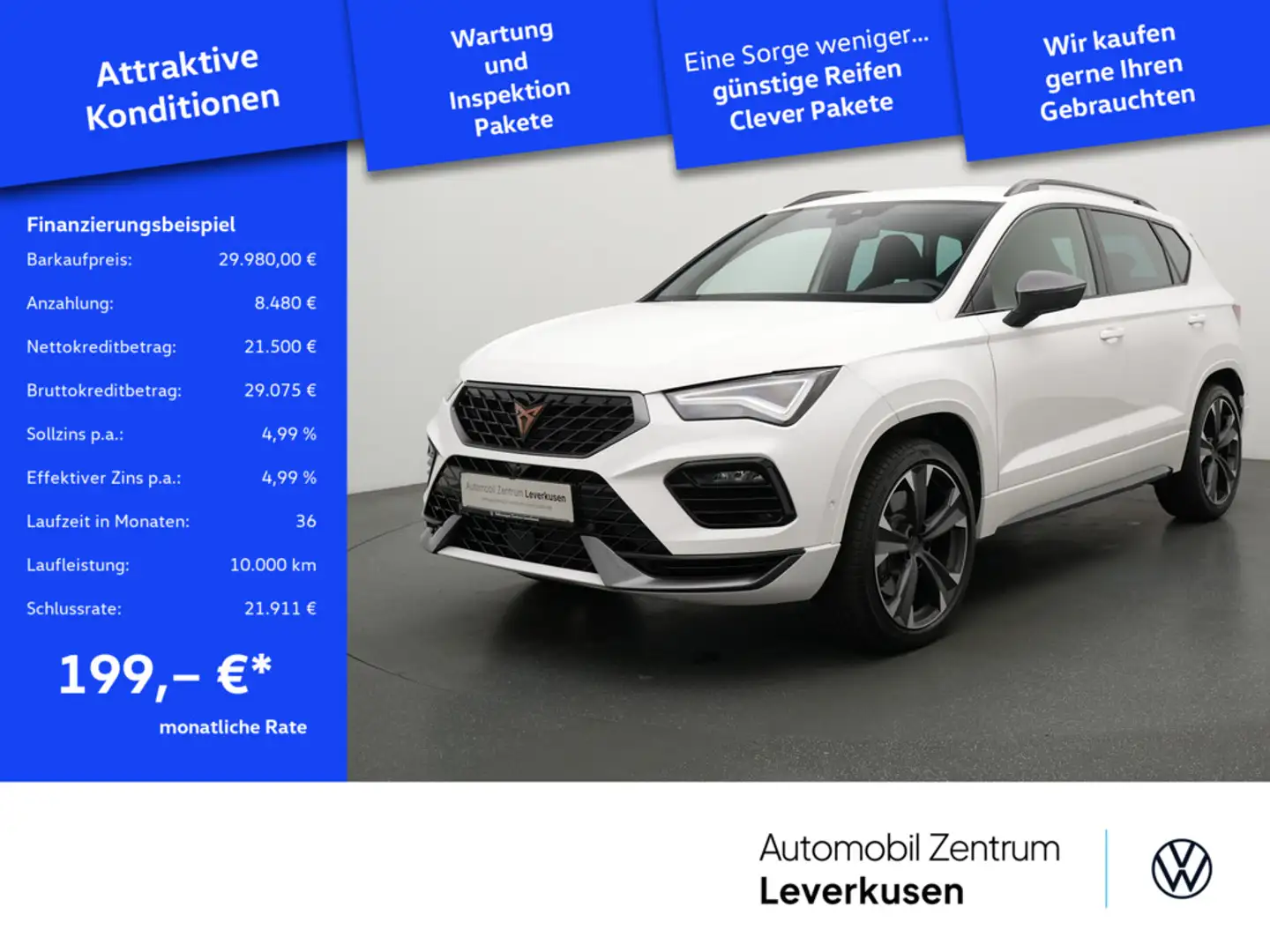 CUPRA Ateca VZ NAVI VIRT KAM 360° DCC CARPLAY LED Weiß - 1