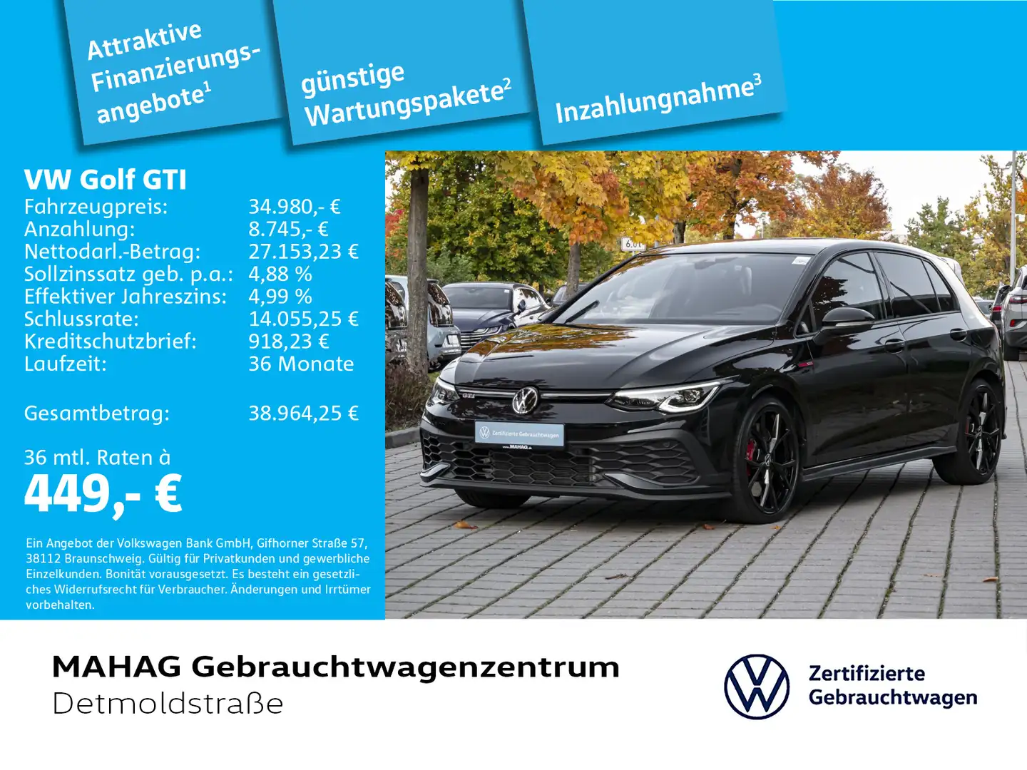 Volkswagen Golf GTI Golf VIII GTI Clubsport 2.0 TSI IQ.Light Navi Pa Schwarz - 1
