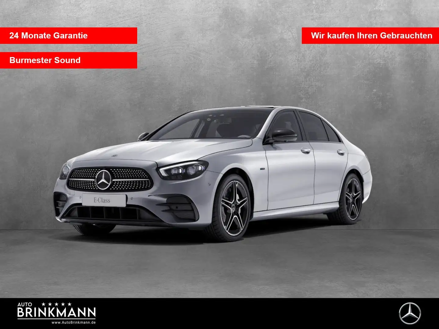 Mercedes-Benz E 300 E300 e 4M AMG-LINE/PANO/MEMORY/MULTIBEAM/360°KAM Zilver - 1