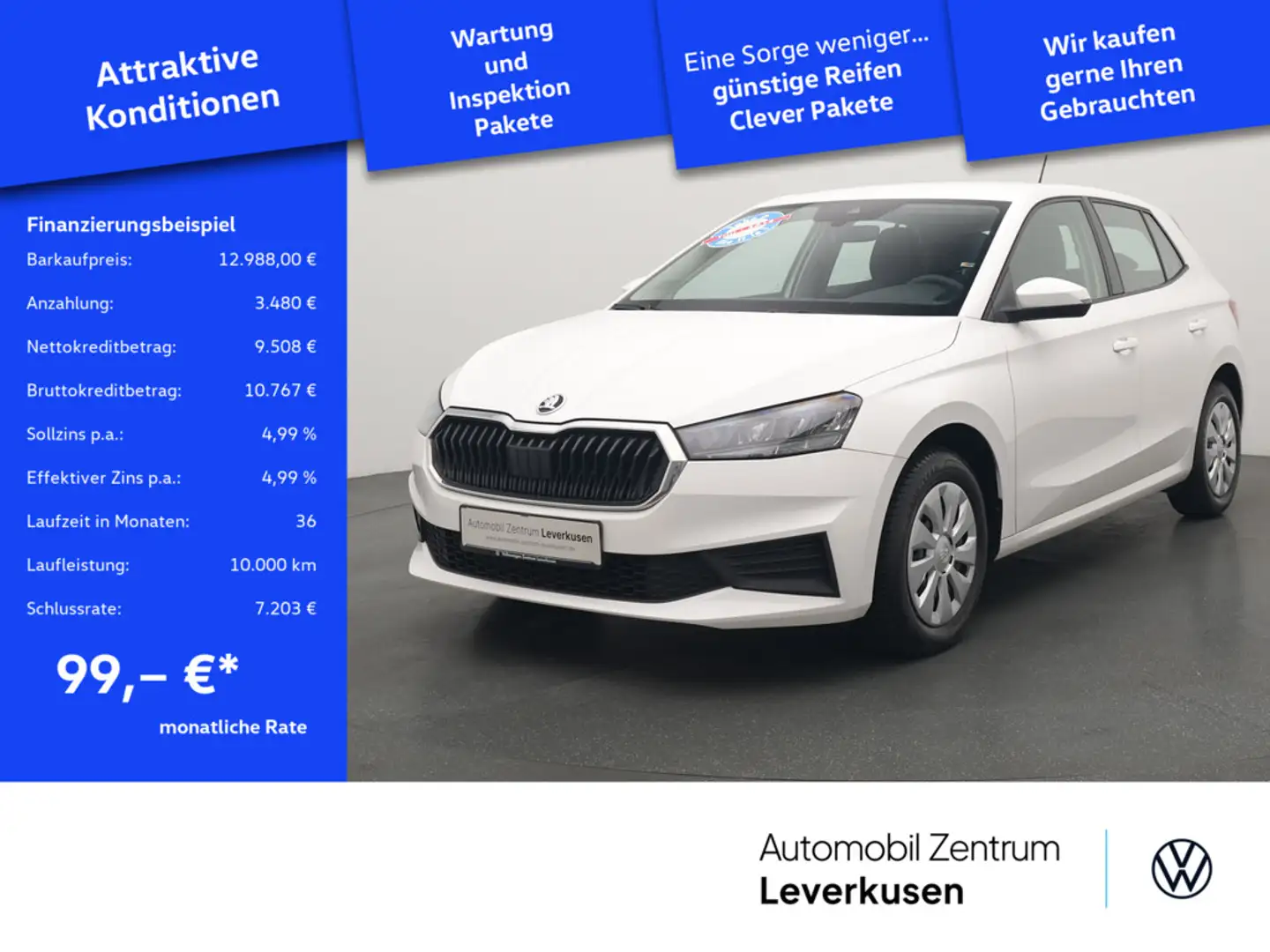 Skoda Fabia Active LED SHZ PDC KLIMA PORT NAVI Weiß - 1