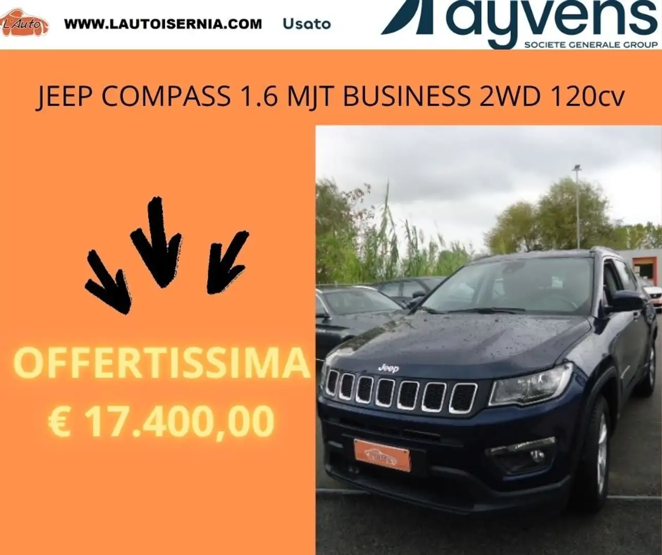 Jeep Compass 1.6 mjt Business 2wd 120cv my19 Blu/Azzurro - 1