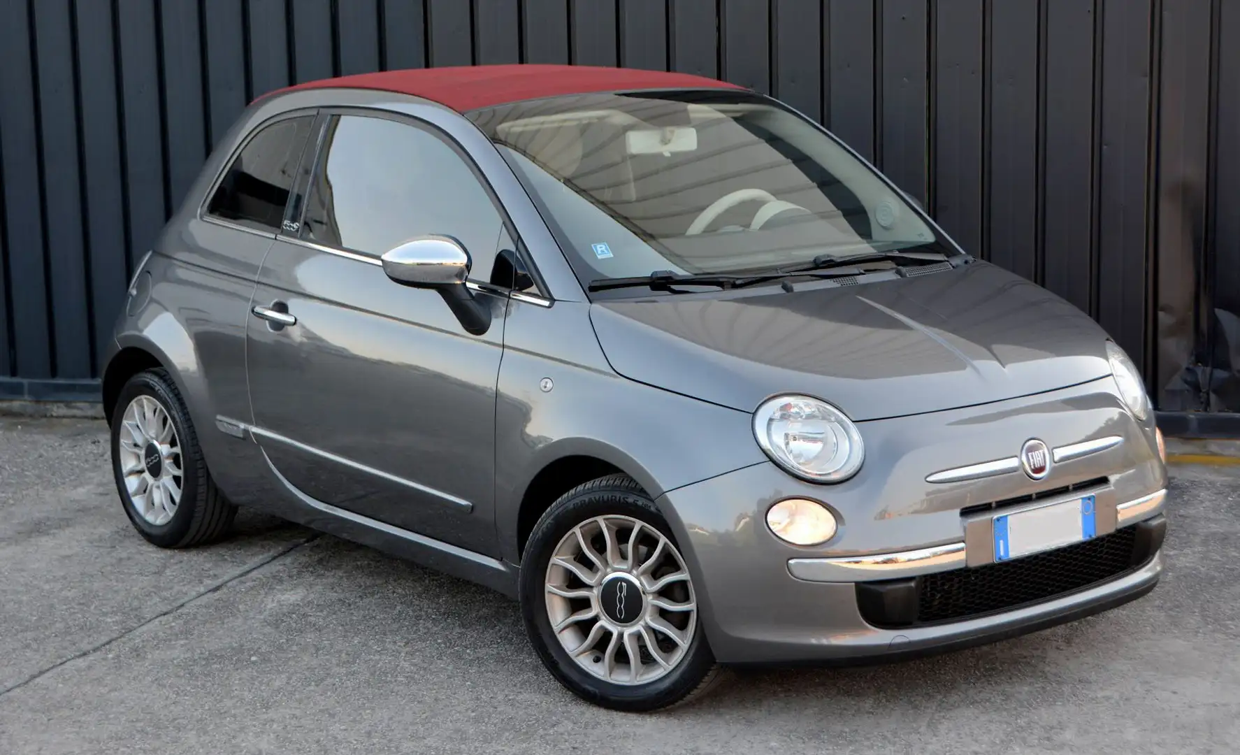 Fiat 500C 1.3 mjt 16v Lounge 95cv CABRIO CAPOTE ROSSA Gris - 2