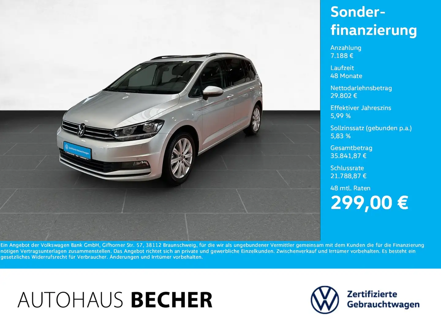 Volkswagen Touran Comfortline 2.0 TDI DSG /AHK/Rückfahrkam Silber - 1
