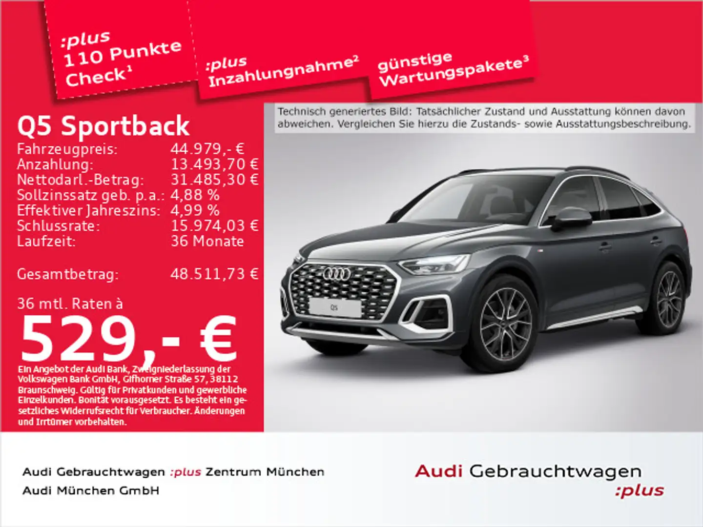 Audi Q5 40 TFSI qu. S tronic 2x S line AHK/ Grau - 1